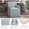 Madison Park Dining Chair with Hidden Casters, 20″ Thick Seat Foam Cushion, Upholstered, Padded, Modern Farmhouse Dining Chair, Fully Assembled, Charlotte, 34″ H, Blue(Blue)