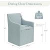 Madison Park Dining Chair with Hidden Casters, 20″ Thick Seat Foam Cushion, Upholstered, Padded, Modern Farmhouse Dining Chair, Fully Assembled, Charlotte, 34″ H, Blue(Blue)
