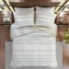 Madison Park King Quilt Set – Southwestern Boho Reversible Seersucker Coverlet – Channel Quilting – All Season – Soft Microfiber – Ivory/Black 3 Piece(Taupe/Blue)