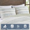 Madison Park King Quilt Set – Southwestern Boho Reversible Seersucker Coverlet – Channel Quilting – All Season – Soft Microfiber – Ivory/Black 3 Piece(Taupe/Blue)