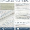 Madison Park King Quilt Set – Southwestern Boho Reversible Seersucker Coverlet – Channel Quilting – All Season – Soft Microfiber – Ivory/Black 3 Piece(Taupe/Blue)