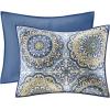 Madison Park Tangiers Quilt Modern Classic Design All Season, Breathable Coverlet Lightweight Bedding Set, Matching Shams, Decorative Pillow, Full/Queen(90″x90″), Circle Orange 6 Piece(Circle Blue)