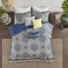 Madison Park Tangiers Quilt Modern Classic Design All Season, Breathable Coverlet Lightweight Bedding Set, Matching Shams, Decorative Pillow, Full/Queen(90″x90″), Circle Orange 6 Piece(Circle Blue)