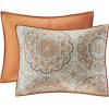 Madison Park Tangiers Quilt Modern Classic Design All Season, Breathable Coverlet Lightweight Bedding Set, Matching Shams, Decorative Pillow, Full/Queen(90″x90″), Circle Orange 6 Piece(Circle Orange)