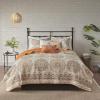 Madison Park Tangiers Quilt Modern Classic Design All Season, Breathable Coverlet Lightweight Bedding Set, Matching Shams, Decorative Pillow, Full/Queen(90″x90″), Circle Orange 6 Piece(Circle Orange)
