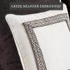 Madison Park Queen Comforter Set Hotel Style Embroidered, Oversized Comforters Queen Size Bed, All Season Down Alternative Overfilled Queen Size Comforter, Jarvis, Queen Black/White 8 Piece(Black/White)