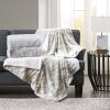 Madison Park Sachi Soft Plush Luxury Oversized Faux Fur Throw Marble Design Modern Cold Weather Blanket for Bed, Sofa Couch, Blush, 60×70″ (MP50-6877)