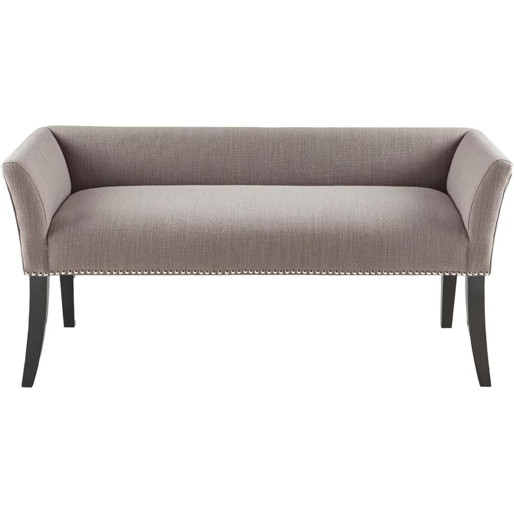imageMadison Park Accent Bench for Living Room Upholstered with Nailhead Trim amp Padded Seat Entryway Bench Small End of Bed Bench with Back 495 W x 1925 D x 23 H Light BlueGrey