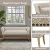 Madison Park Accent Bench for Living Room, Upholstered with Nailhead Trim, & Padded Seat Entryway Bench Small, End of Bed Bench with Back, 49.5″ W x 19.25″ D x 23″ H, Light Blue(Taupe Multi)