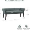 Madison Park Accent Bench for Living Room, Upholstered with Nailhead Trim, & Padded Seat Entryway Bench Small, End of Bed Bench with Back, 49.5″ W x 19.25″ D x 23″ H, Light Blue(Slate Blue)