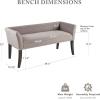 Madison Park Accent Bench for Living Room, Upholstered with Nailhead Trim, & Padded Seat Entryway Bench Small, End of Bed Bench with Back, 49.5″ W x 19.25″ D x 23″ H, Light Blue(Grey)