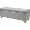 Madison Park Ashcroft Ottoman – Solid Wood, Polyester Fabric Toy Storage Bench – Light Taupe, Modern Style Ottoman With Lift Top Storage(Grey Multi)