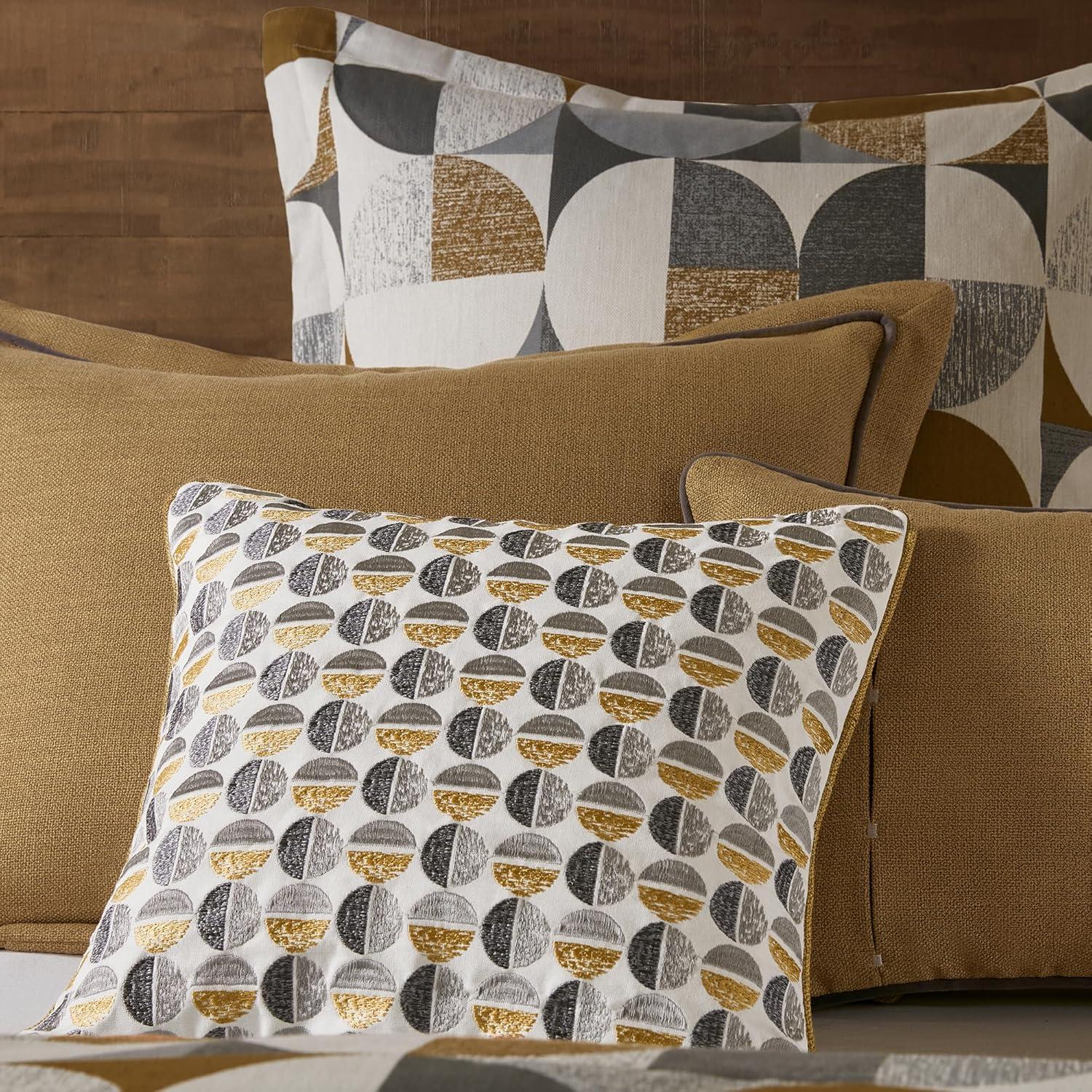 imageMadison Park King Comforter Set Jacquard Scandinavian Geometric Oversized Comforters King Size Bed All Season Bedding King Size Comforter Shams Pillows Cirque Gold 9 PieceGold