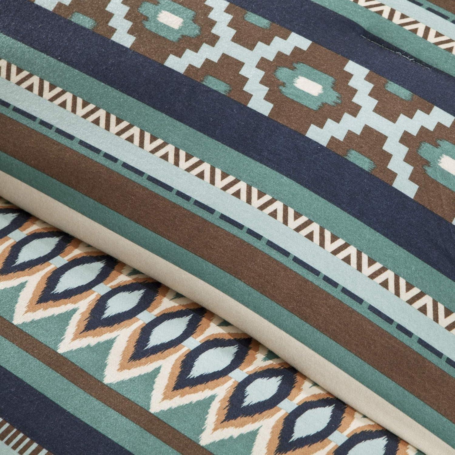 imageMadison Park Queen Comforter Set Stripes Herringbone Southwestern Boho Comforters Queen Size All Season Lightweight amp Fluffy Microfiber Bed Set 2 Dcor Pillows Mariposa FullQueen Brown 5 PieceIkat Blue