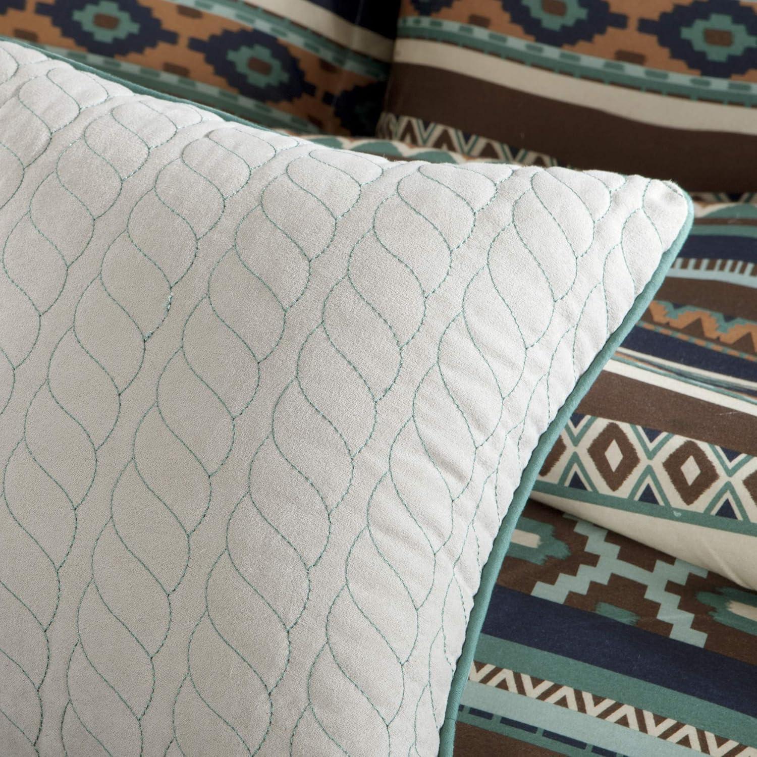 imageMadison Park Queen Comforter Set Stripes Herringbone Southwestern Boho Comforters Queen Size All Season Lightweight amp Fluffy Microfiber Bed Set 2 Dcor Pillows Mariposa FullQueen Brown 5 PieceIkat Blue