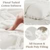 Madison Park King Comforter Set Floral Chenille Tufted Cotton Comforter for King Size Bed, Soft & Lightweight Down Alternative King Bedding Set, Shams, Veronica, King/Cal King Grey/White 3 Piece(Off White)