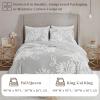 Madison Park King Comforter Set Floral Chenille Tufted Cotton Comforter for King Size Bed, Soft & Lightweight Down Alternative King Bedding Set, Shams, Veronica, King/Cal King Grey/White 3 Piece(Grey/White)