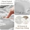 Madison Park King Comforter Set Floral Chenille Tufted Cotton Comforter for King Size Bed, Soft & Lightweight Down Alternative King Bedding Set, Shams, Veronica, King/Cal King Grey/White 3 Piece(Grey/White)