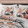 Madison Park King Comforter Set, Floral Comforter for King Size Bed, Modern Shabby Chic All Season Bedding Set, Shams, Dahlia, Peach/Off-White 3 Piece