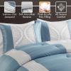Madison Park King Comforter Set Jacquard Comforters for King Size Bed, Ogee Print, Pleated Trims, All Season Luxurious Comforters King Size Bedding Set, Lori, King/Cal King Teal/Silver 6 Piece(Teal/Silver)