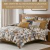 Madison Park King Comforter Set Jacquard Scandinavian Geometric Oversized Comforters King Size Bed, All Season Bedding King Size Comforter, Shams, Pillows, Cirque, Gold 9 Piece(Gold)