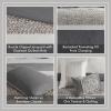 Madison Park King Comforter Set Pieced Boucle & Mink Comforters for King Size Bed Fuzzy & Warm Quilted Bedding, All Season Luxurious Comforters King Size Bed Set, Amelia, King/Cal King Grey 5 Piece(Grey)