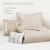 Madison Park King Comforter Set Raised Jacquard Texture Comforters King Size Bed, All Season Down Alternative Bedding King Size Comforter, Decorative Pillows, Matching Shams, Riva, King Beige 5 Piece(Beige)