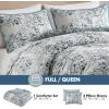 Madison Park Queen Comforter Set Medallion Comforter for Queen Size Bed, Woven Tufted Bedding, All Season & Lightweight Queen Bed Set with Shams, Shabby Chic Cottage, Brielle, Full/Queen, Blue 3 Piece(Blue)