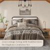 Madison Park Queen Comforter Set, Stripes Herringbone Southwestern Boho Comforters Queen Size, All Season Lightweight & Fluffy Microfiber Bed Set, 2 Décor Pillows, Mariposa, Full/Queen Brown 5 Piece(Brown)