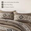 Madison Park Queen Comforter Set, Stripes Herringbone Southwestern Boho Comforters Queen Size, All Season Lightweight & Fluffy Microfiber Bed Set, 2 Décor Pillows, Mariposa, Full/Queen Brown 5 Piece(Brown)