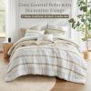 Madison Park Queen Comforter Set and Quilt Set, Boho Comforter for Queen Size Bed with Diamond Quilted Coverlet Set, All Season Queen Size Bedding, Matching Shams, Carolina, Full/Queen Black 7 Piece(Taupe)