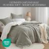 Madison Park Reversible Feather-Soft Plush Comforter Set for King Size Bed, All Season Luxurious Quilted Sherpa Comforters, King Size Bedding Set, Wynne, Grey 3 Piece(Grey)