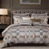 Madison Park King Comforter Set Jacquard Geometric, Oversized Comforters King Size Bed, All Season Down Alternative Overfilled King Size Comforter, Prescott, Taupe 9 Piece(Taupe)