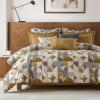 Madison Park King Comforter Set Jacquard Scandinavian Geometric Oversized Comforters King Size Bed, All Season Bedding King Size Comforter, Shams, Pillows, Cirque, Gold 9 Piece(Gold)