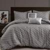 Madison Park King Comforter Set Raised Jacquard Texture Comforters King Size Bed, All Season Down Alternative Bedding King Size Comforter, Decorative Pillows, Matching Shams, Riva, King Beige 5 Piece(Grey)