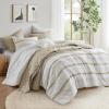 Madison Park Queen Comforter Set and Quilt Set, Boho Comforter for Queen Size Bed with Diamond Quilted Coverlet Set, All Season Queen Size Bedding, Matching Shams, Carolina, Full/Queen Black 7 Piece(Taupe)