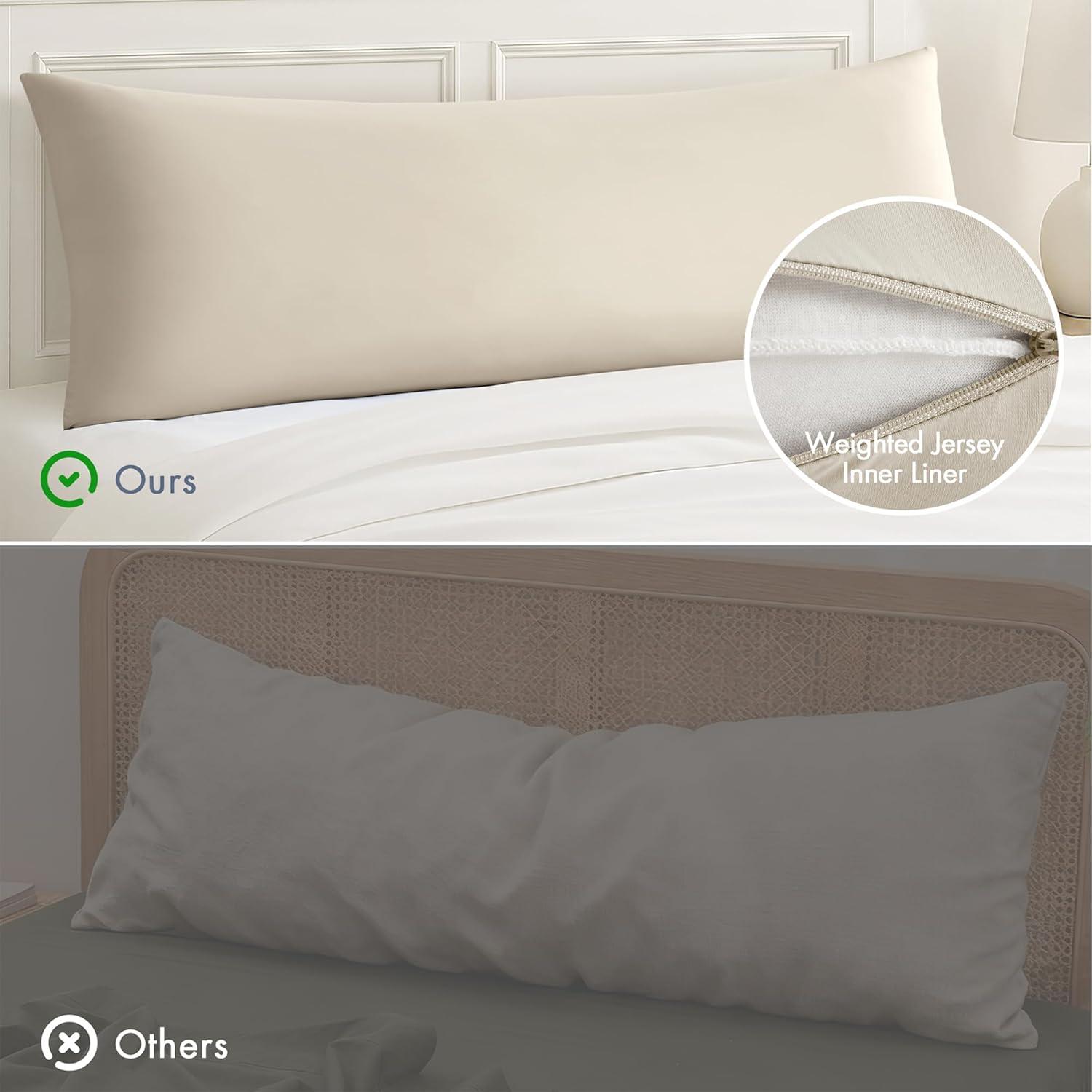 imageMadison Park Full Body Pillow Large Pillow with Shredded Memory Foam Cooling Pillow for Adults with Removable Nylon Spandex Cover Long Body Pillow for Side Sleepers 20 x 54 Lumi BlueNeutral