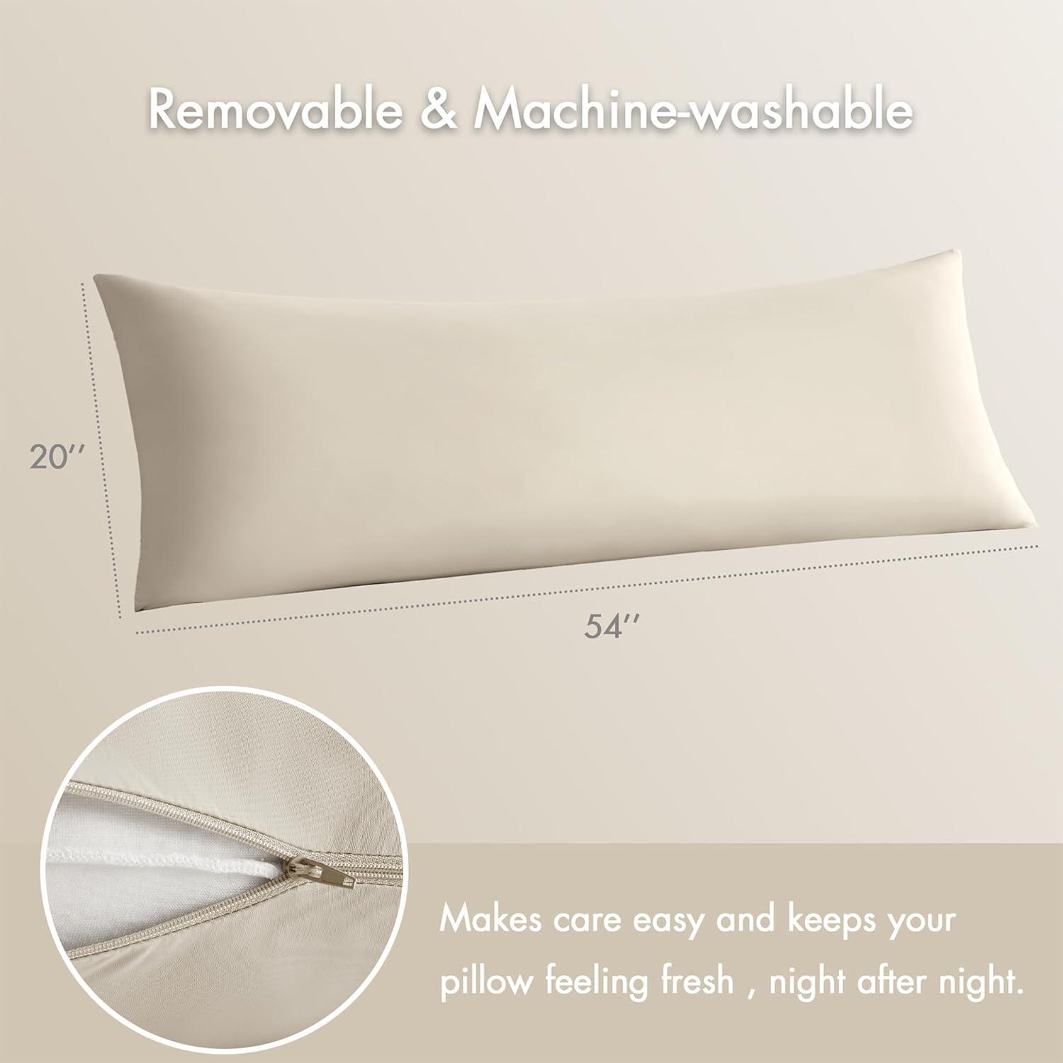 imageMadison Park Full Body Pillow Large Pillow with Shredded Memory Foam Cooling Pillow for Adults with Removable Nylon Spandex Cover Long Body Pillow for Side Sleepers 20 x 54 Lumi BlueNeutral
