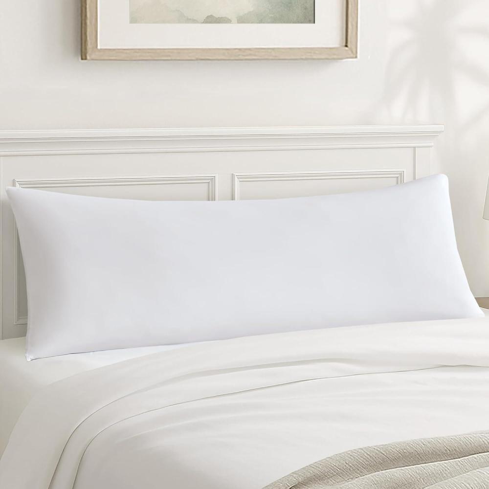 imageMadison Park Full Body Pillow Large Pillow with Shredded Memory Foam Cooling Pillow for Adults with Removable Nylon Spandex Cover Long Body Pillow for Side Sleepers 20 x 54 Lumi BlueWhite