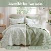 Madison Park 3-Piece Reversible Quilt Set, Botanical Print & Scalloped Edge, Lightweight Summer Bedding, Queen, Blue | Lightweight(Sage Green)