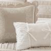 Madison Park 5-Piece Farmhouse Comforter Set with Ruching & Lace Trim, Soft Chambray Bedding, Includes Comforter and 2 Decorative Pillows, Queen, Charmbray | Lightweight(Antique White)
