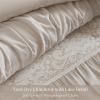 Madison Park 5-Piece Farmhouse Comforter Set with Ruching & Lace Trim, Soft Chambray Bedding, Includes Comforter and 2 Decorative Pillows, Queen, Charmbray | Lightweight(Antique White)