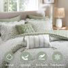 Madison Park 5-Piece Reversible Botanical Comforter Set – Summer Floral Print with Scalloped Edges, Lightweight Bedding with Decorative Pillows, Queen, Market Green | Reversible, Lightweight(Sage Green)