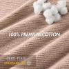 Madison Park Bathroom Towel Set of 6 Diagonal Ribbed, Turquoise 100% Cotton Quick Dry & Absorbent| 2 Bath 30″ x 56″| 2 Hand 18″ x 28″| 2 Washcloths 13″ x 13″| Zero Twist, 500 GSM, Oeko-TEX(Beige)
