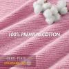 Madison Park Bathroom Towel Set of 6 Diagonal Ribbed, Turquoise 100% Cotton Quick Dry & Absorbent| 2 Bath 30″ x 56″| 2 Hand 18″ x 28″| 2 Washcloths 13″ x 13″| Zero Twist, 500 GSM, Oeko-TEX(Pink)