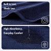 Madison Park Bathroom Towel Set of 6 Diagonal Ribbed, Turquoise 100% Cotton Quick Dry & Absorbent| 2 Bath 30″ x 56″| 2 Hand 18″ x 28″| 2 Washcloths 13″ x 13″| Zero Twist, 500 GSM, Oeko-TEX(Navy)