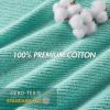 Madison Park Bathroom Towel Set of 6 Diagonal Ribbed, Turquoise 100% Cotton Quick Dry & Absorbent| 2 Bath 30″ x 56″| 2 Hand 18″ x 28″| 2 Washcloths 13″ x 13″| Zero Twist, 500 GSM, Oeko-TEX(Turquoise)