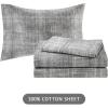 Madison Park Essentials Queen Comforter Set, Bed in a Bag, Watercolor Print Coastal Comforter & Chambray Cotton Sheet Set, All Season Bedding Set, Saben, Black Queen (90 in x 90 in) 9 Piece(Stripe Aqua)