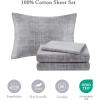 Madison Park Essentials Queen Comforter Set, Bed in a Bag, Watercolor Print Coastal Comforter & Chambray Cotton Sheet Set, All Season Bedding Set, Saben, Black Queen (90 in x 90 in) 9 Piece(Black)