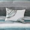 Madison Park Essentials Queen Comforter Set, Bed in a Bag, Watercolor Print Coastal Comforter & Chambray Cotton Sheet Set, All Season Bedding Set, Saben, Black Queen (90 in x 90 in) 9 Piece(Stripe Aqua)